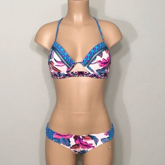 Tropical and Tile print bikini. NWOT - Picture 3 of 7